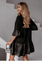 Kleid z falbankami Must Be Done Schwarz