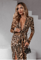 Kleid maxi Be The Party w zwierzęty print