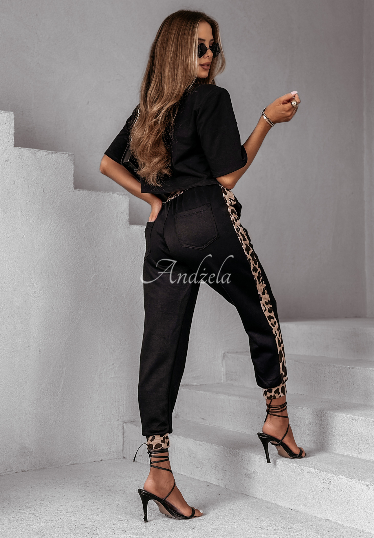 Hose mit Leopardenmuster Little Bit Wild Schwarz