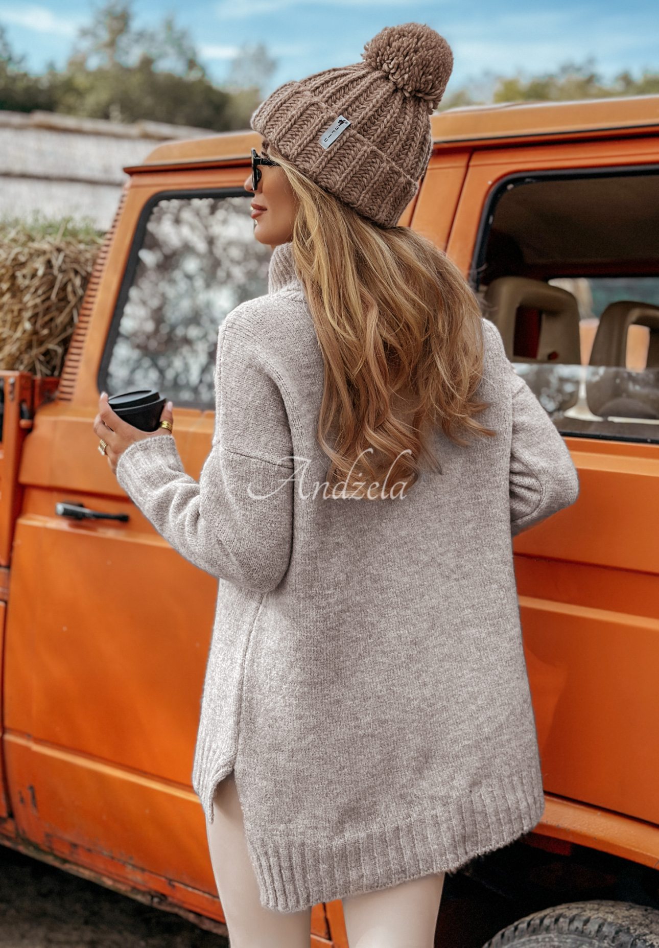 Oversize-Rollkragenpullover Benin Grau