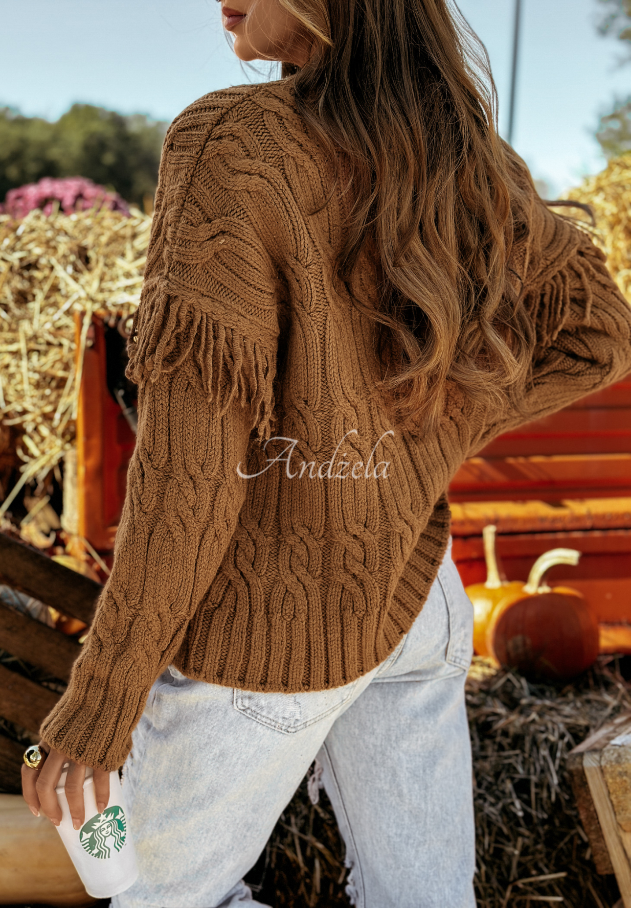 Pullover mit dekorativem Strickmuster Sweet Honey Camel