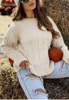 Ozdobnie pleciony Pullover Sweet Honey