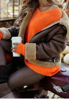 Krótki Pullover Feel Orange