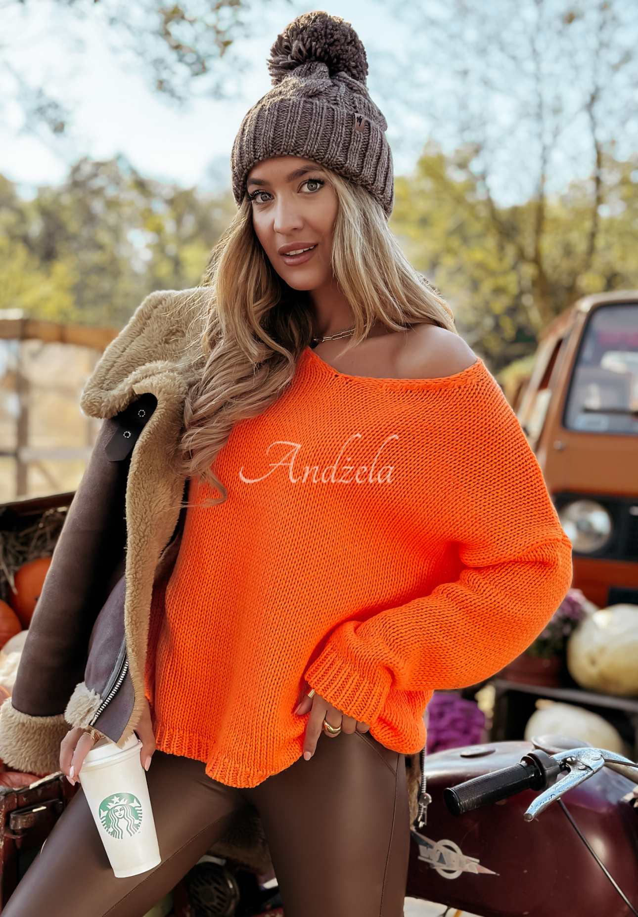 Kurzer Pullover Feel Orange