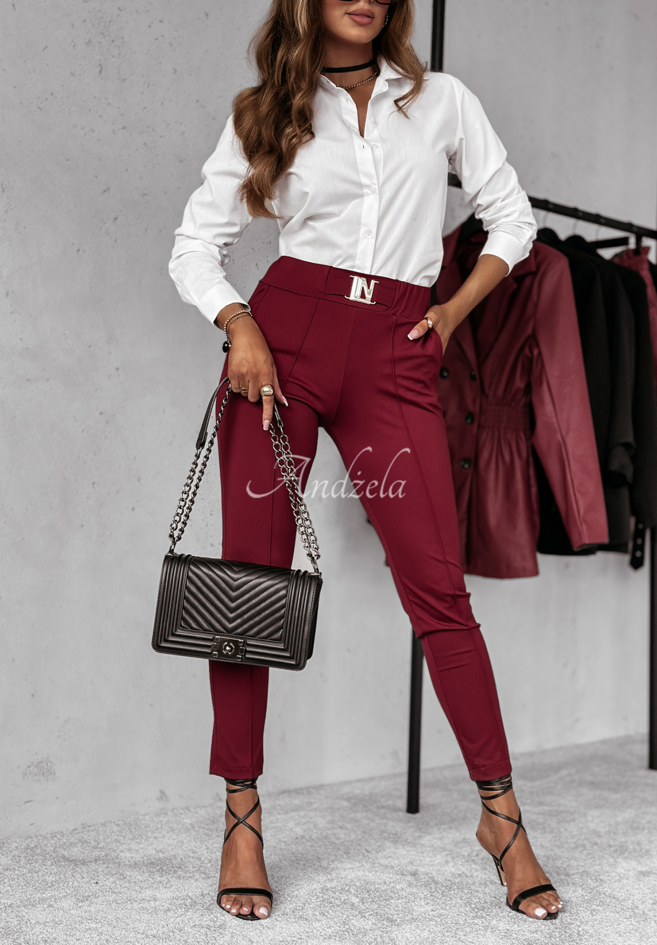 Every Day Count burgundy fabric pants