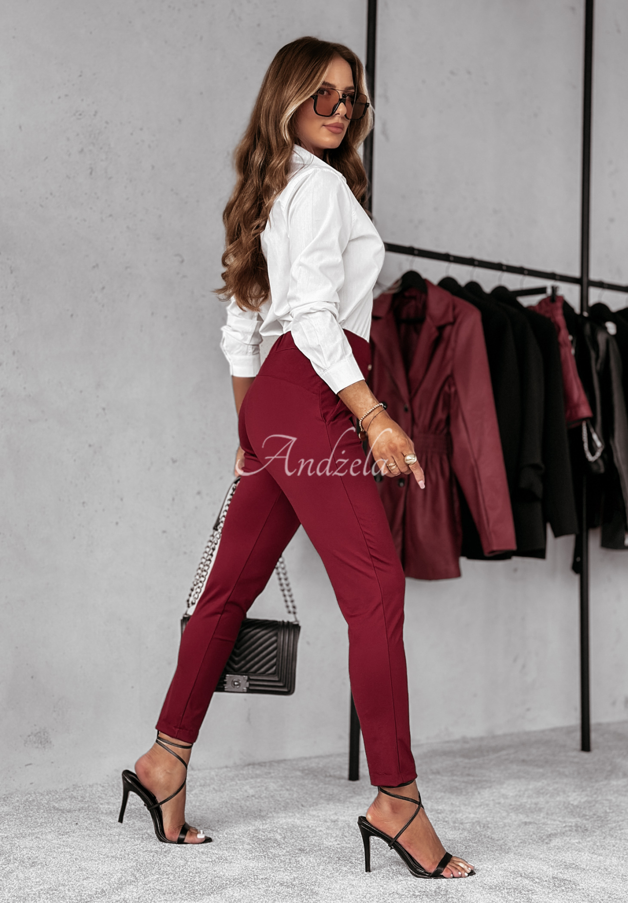Every Day Count burgundy fabric pants