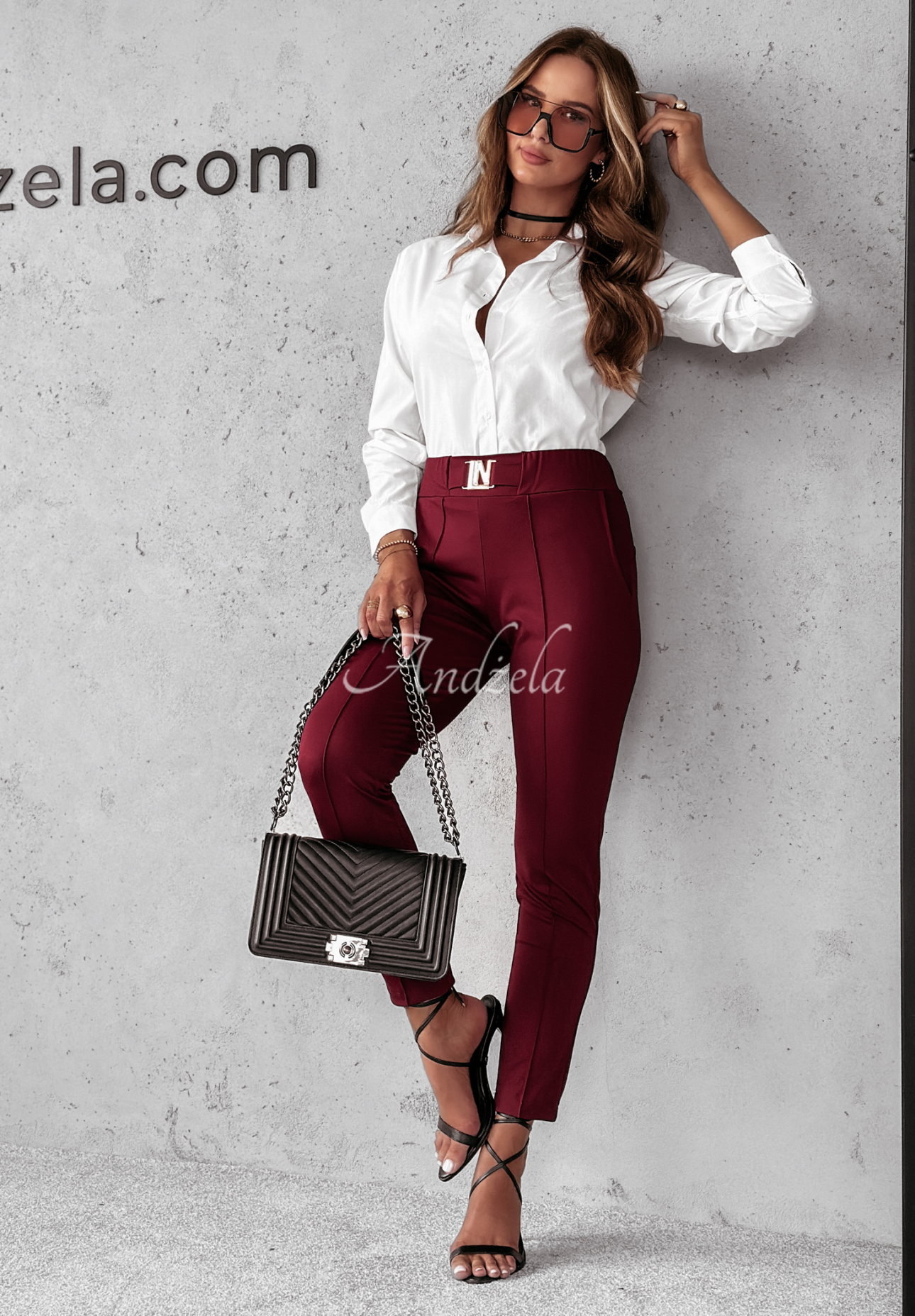 Every Day Count burgundy fabric pants