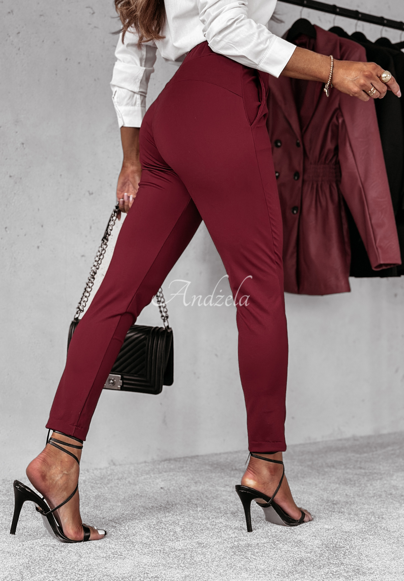 Every Day Count burgundy fabric pants