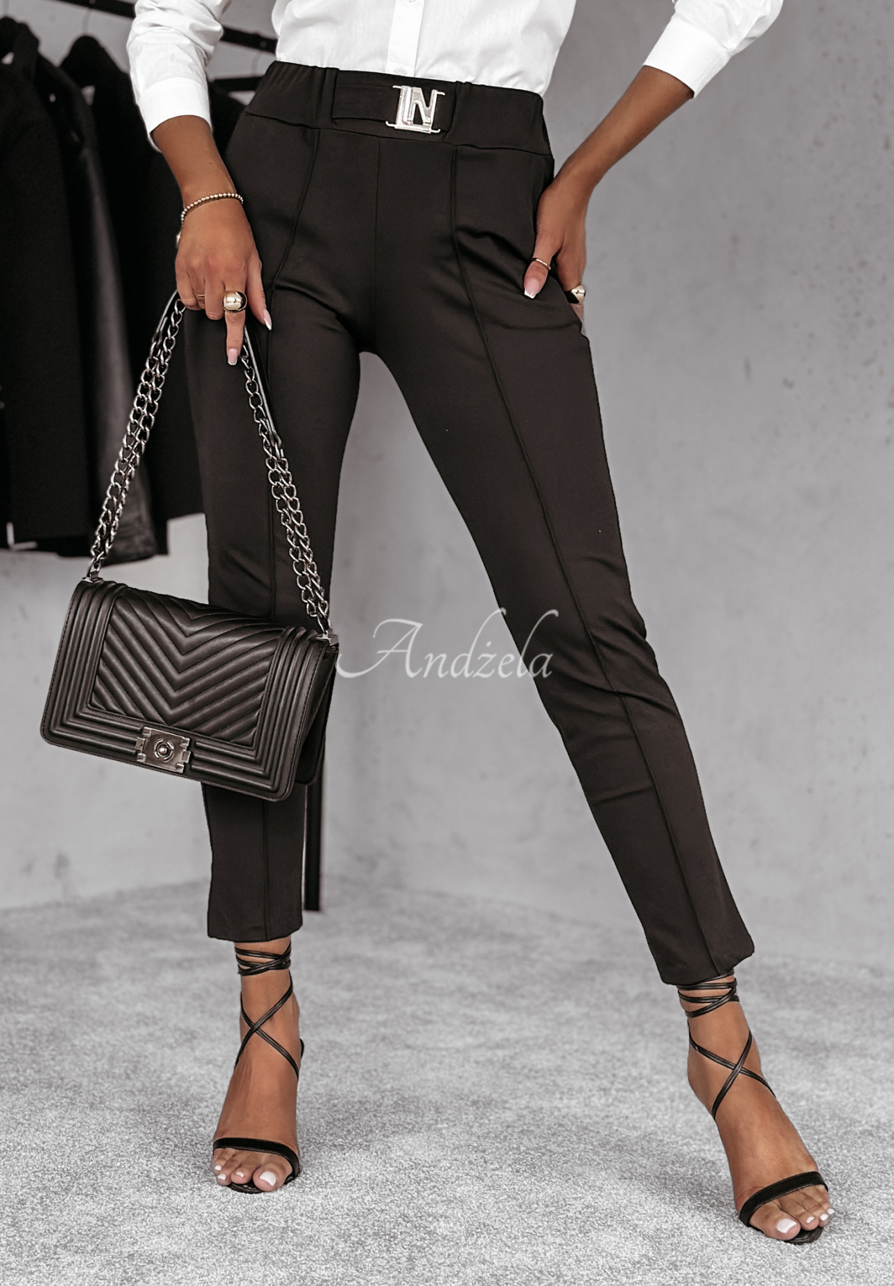 Every Day Count fabric pants black