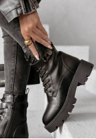 Skórzane Stiefeletten workery Active Edge Schwarz