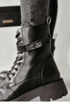 Skórzane Stiefeletten workery Active Edge Schwarz