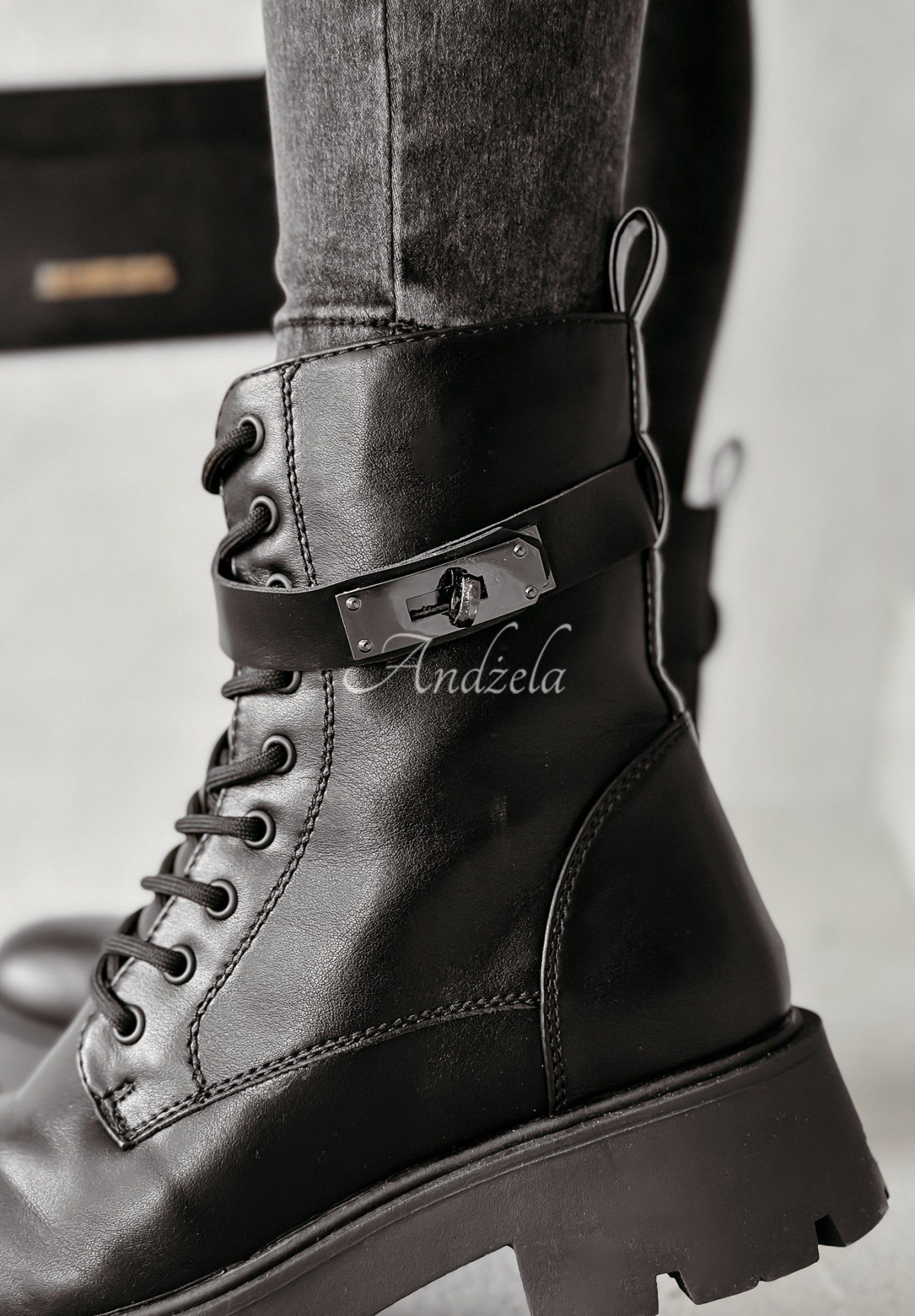 Arbeiterstiefel aus Leder Active Edge Schwarz