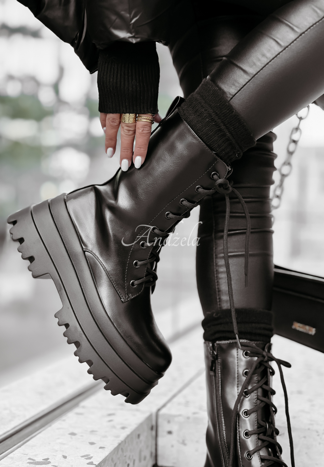 Arbeiterstiefel aus Leder Urban Wander Schwarz