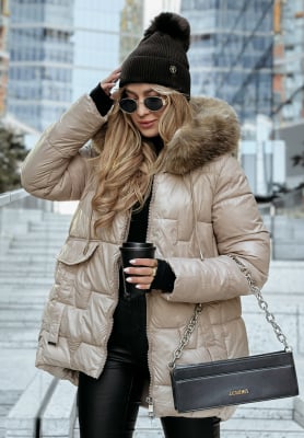 Steppjacke mit Fell Endless Wintering Beige