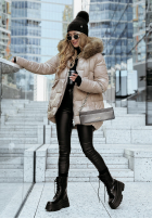 Pikowana Jacke z futerkiem Endless Wintering Beige