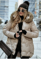 Pikowana Jacke z futerkiem Endless Wintering Beige