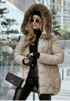 Pikowana Jacke z futerkiem Endless Wintering Beige