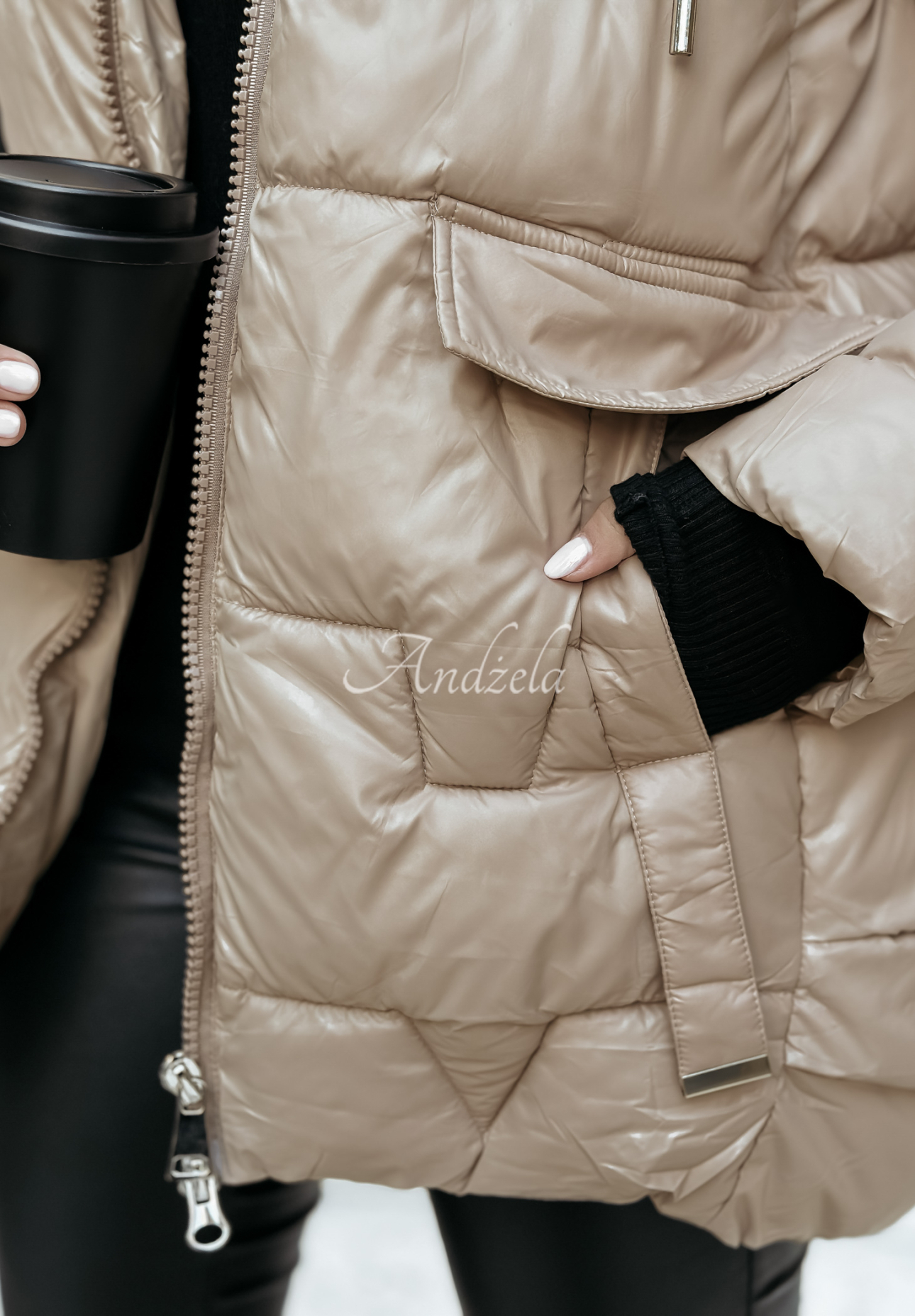 Steppjacke mit Fell Endless Wintering Beige