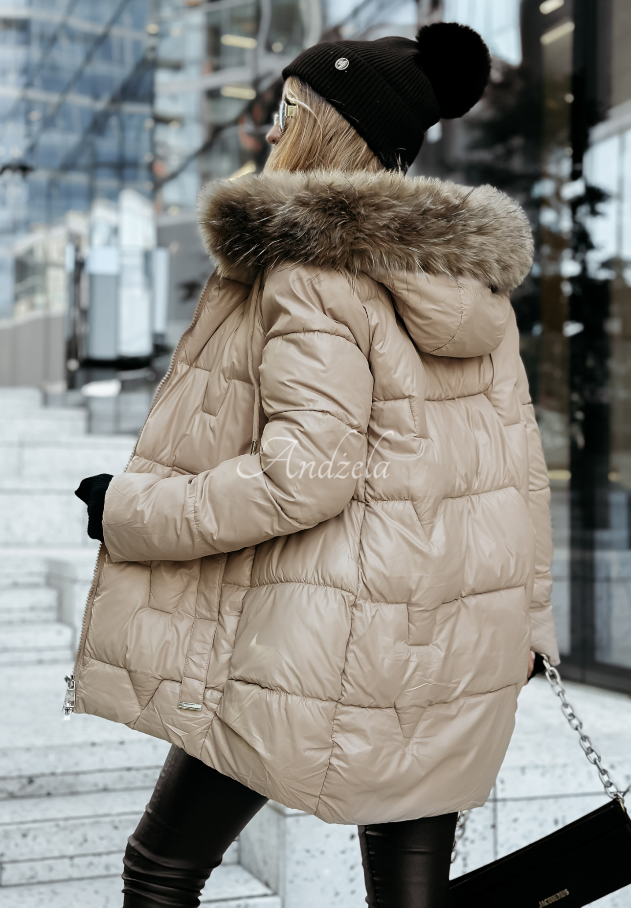 Steppjacke mit Fell Endless Wintering Beige