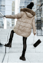 Pikowana Jacke z futerkiem Endless Wintering Beige