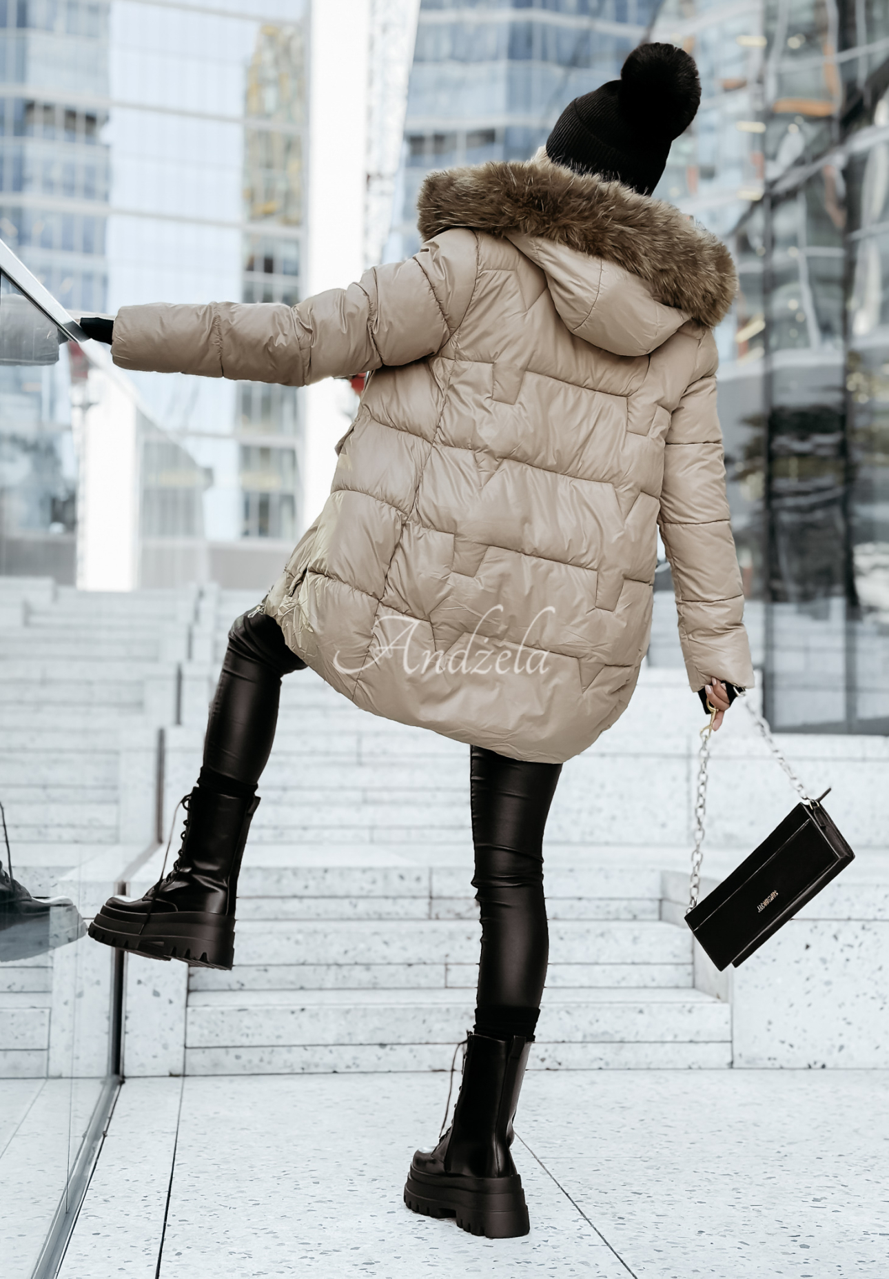 Steppjacke mit Fell Endless Wintering Beige