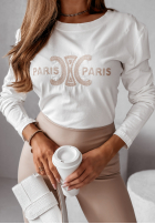 Bluse z haftem Paris & Paris Ecru