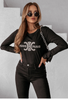 Bluse z haftem Paris & Paris Schwarz