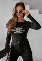 Bluse z haftem Paris & Paris Schwarz