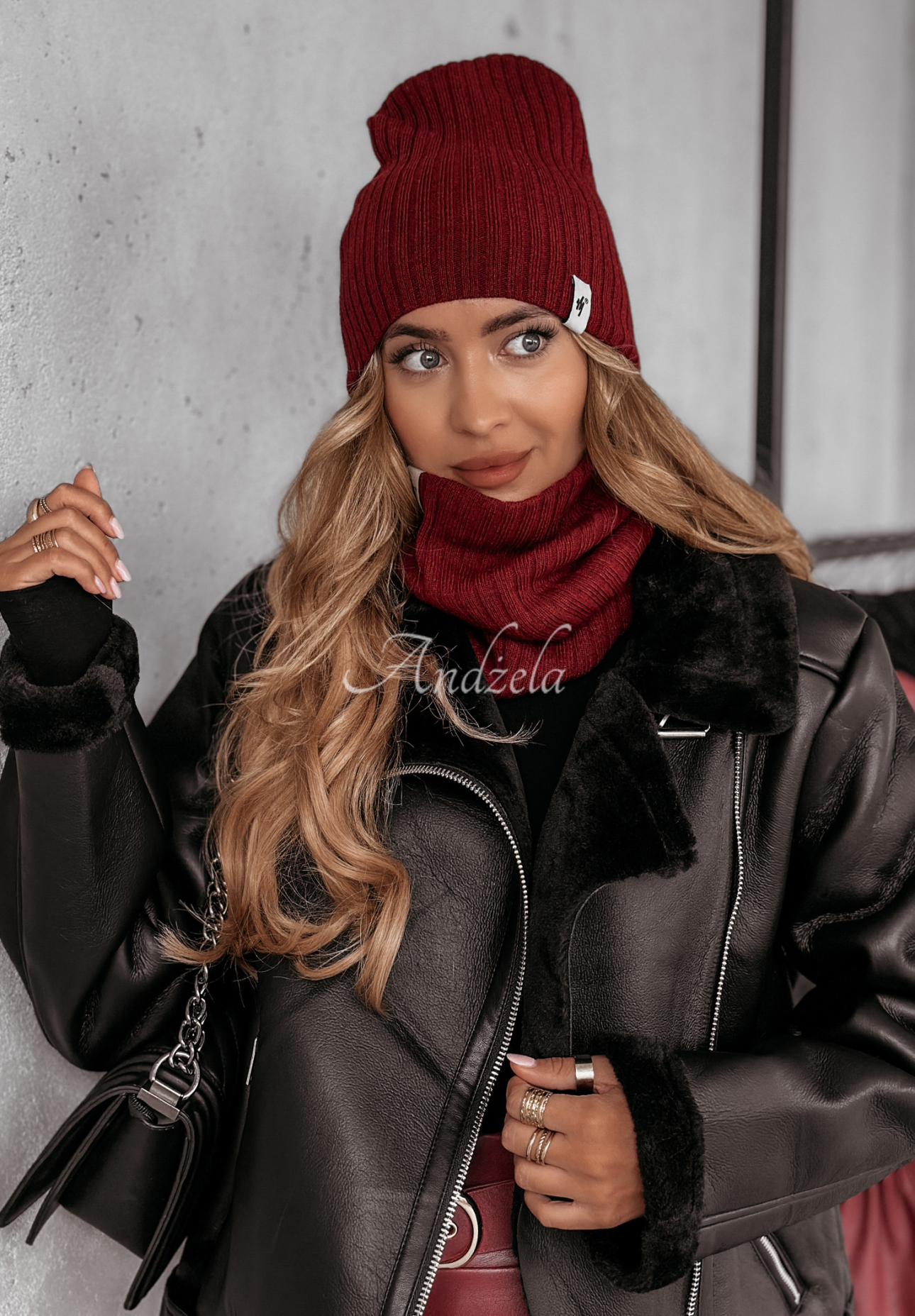 Striped cap Line burgundy