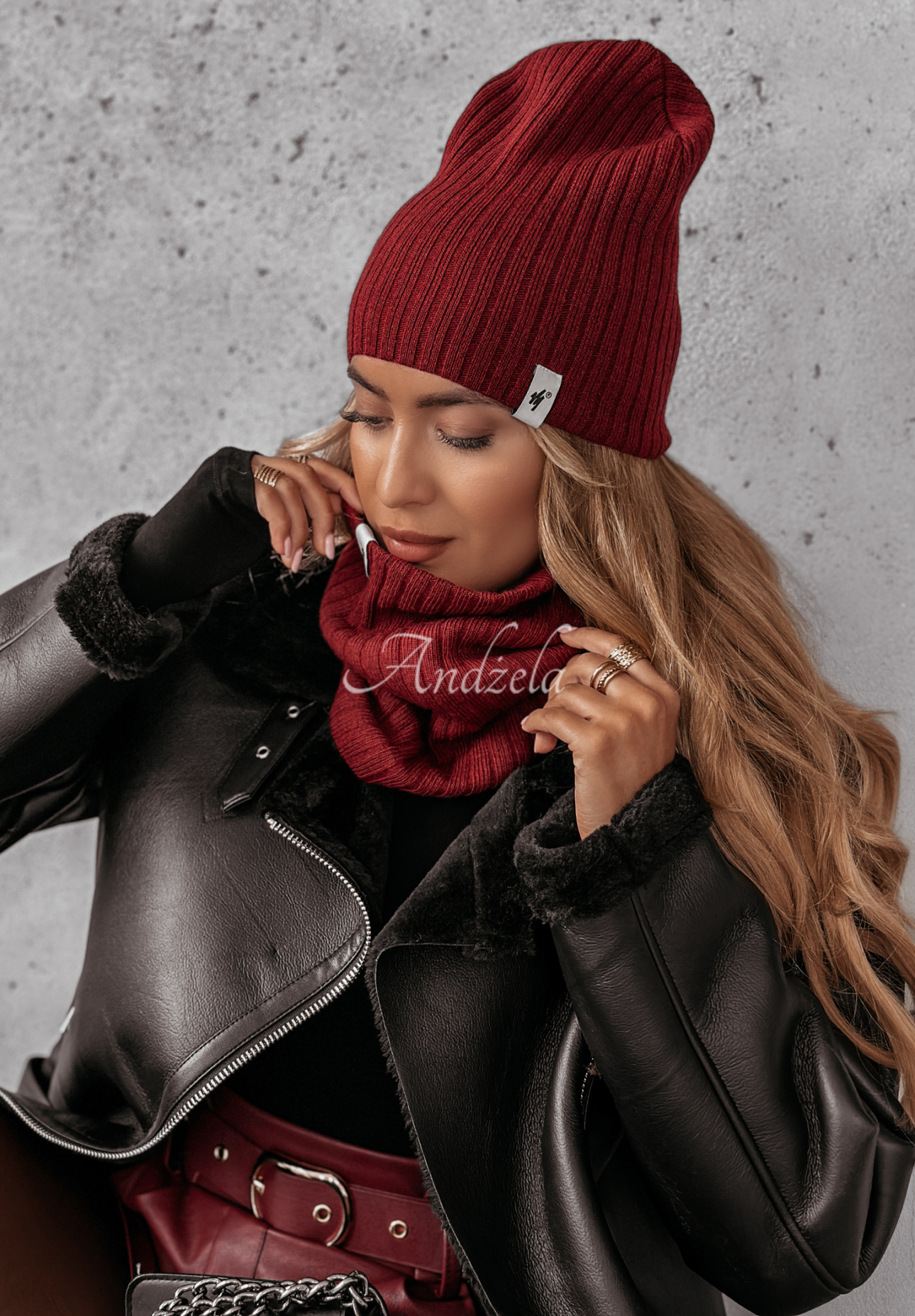 Striped cap Line burgundy