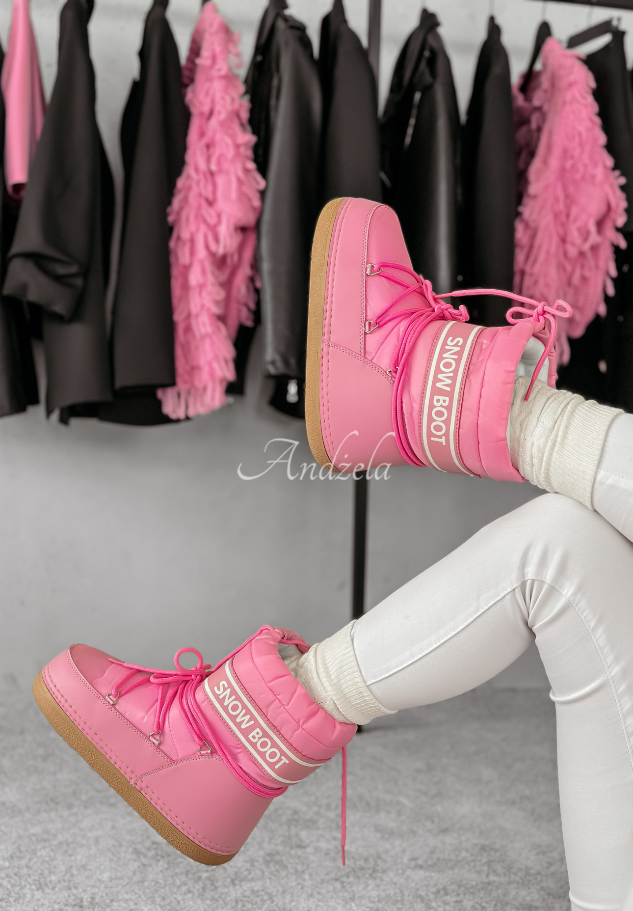 Kurze Schneestiefel Snow Boot Rosa