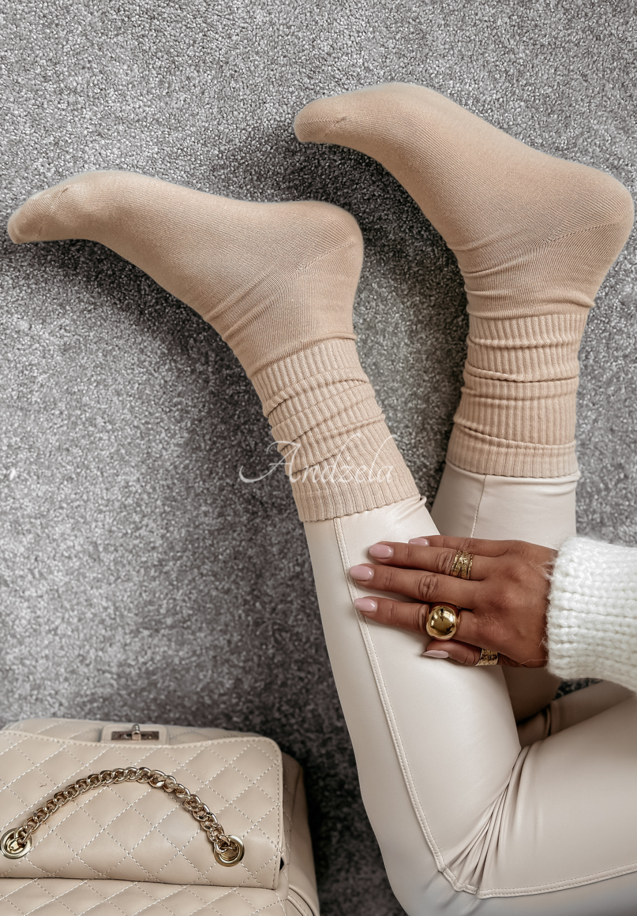 Gerippte Socken Homey Hues Beige