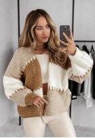 Krótki Cardigan oversize Seriously Pretty Beige-Camel