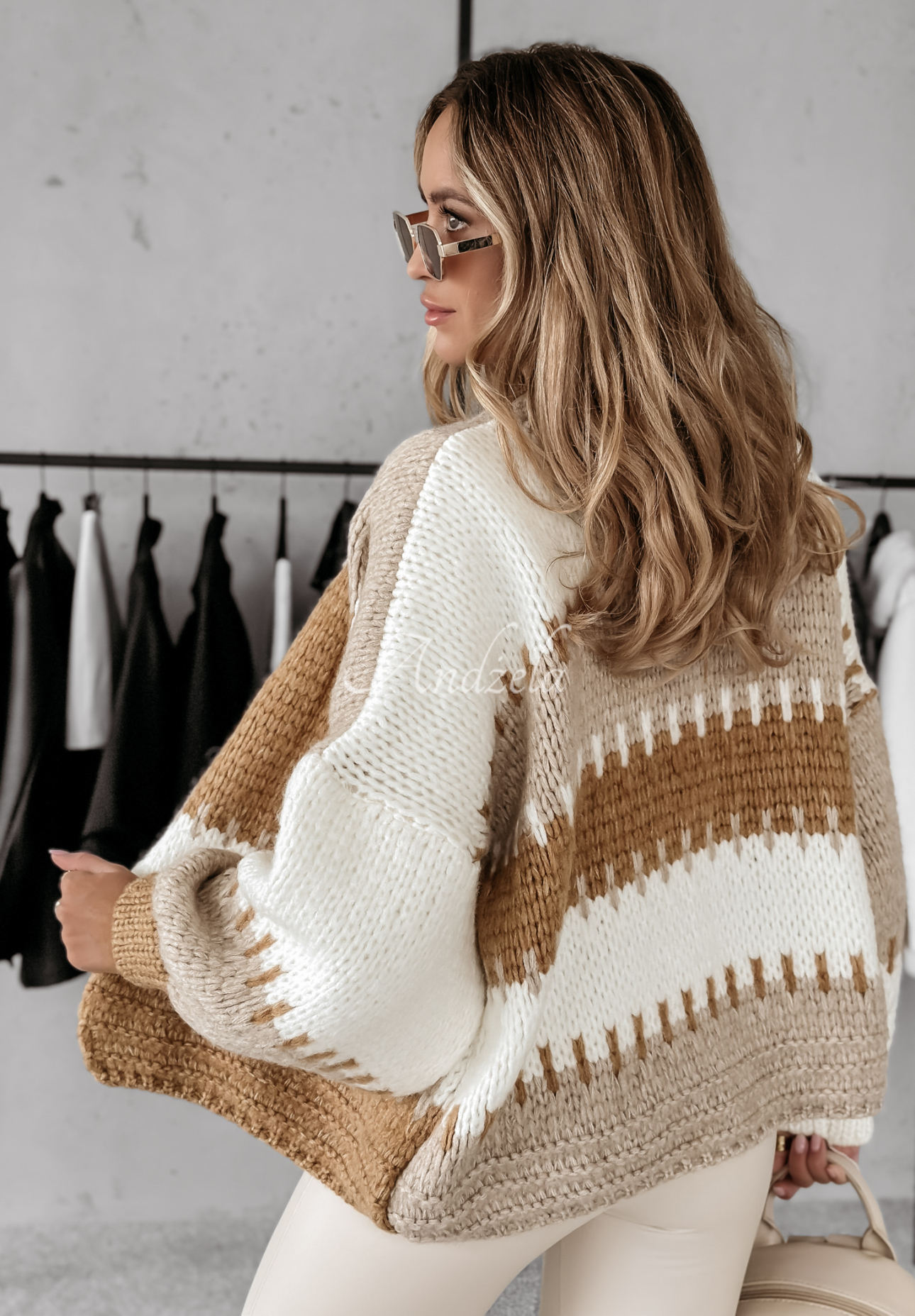 Kurzer Overisze Cardigan Seriously Pretty Beige-Camel