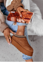 zamszowe Stiefeletten na platformie Powder Storm Camel