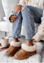 zamszowe Stiefeletten z futerkiem Snowy Daze Camel