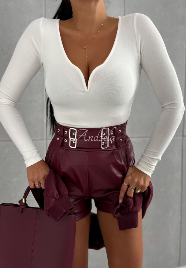 Bluse mit Ausschnitt v Morelli Wei&szlig;