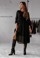 Kleid maxi z falbankami Different Person Schwarz