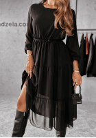 Kleid maxi z falbankami Different Person Schwarz