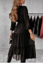 Kleid maxi z falbankami Different Person Schwarz