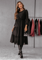 Kleid maxi z falbankami Different Person Schwarz