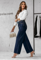 Hose Jeans wide leg Sky Is The Limit Dunkelblau