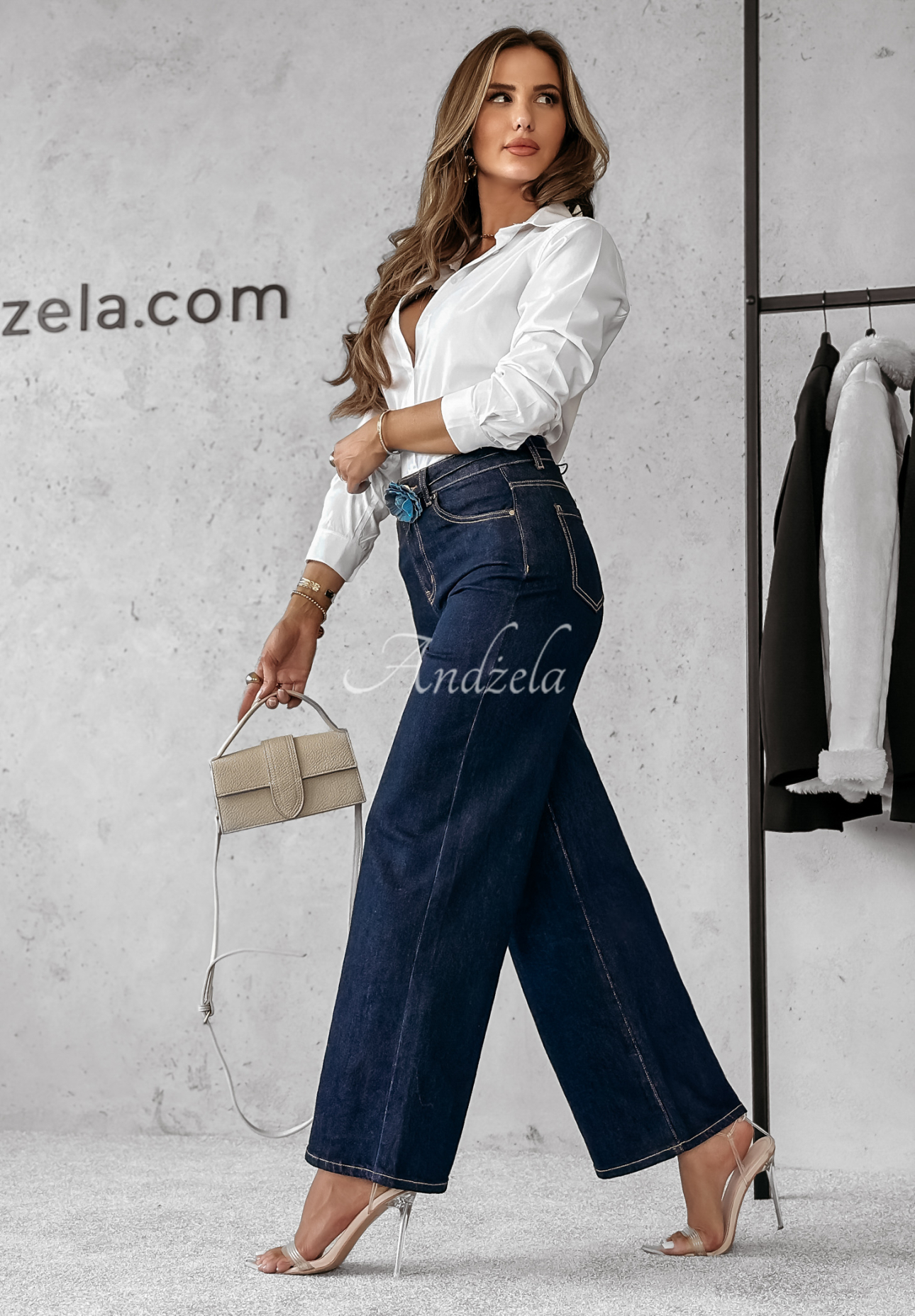 Jeanshose wide leg Sky Is The Limit Dunkelblau