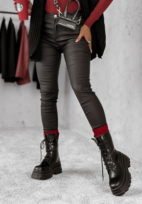 Waxed skinny pants What You Can black