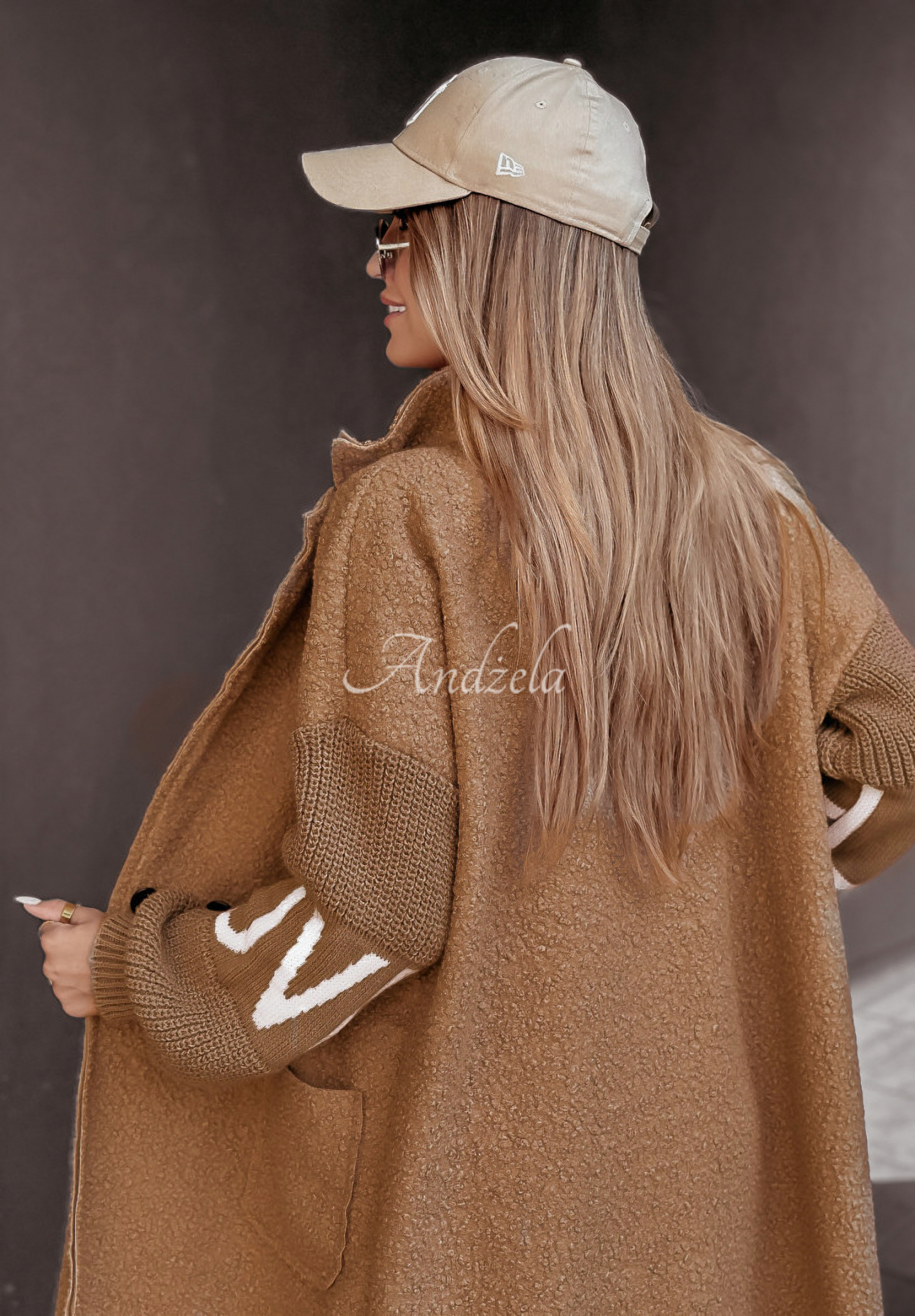 Langer Mantel aus Lammfellimitat Love Camel