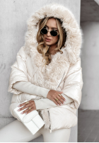 Krótka pikowana Jacke z futerkiem Frosty Horizon Beige