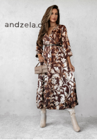 Kwiecista Kleid maxi Own It czekoladowo-Beige