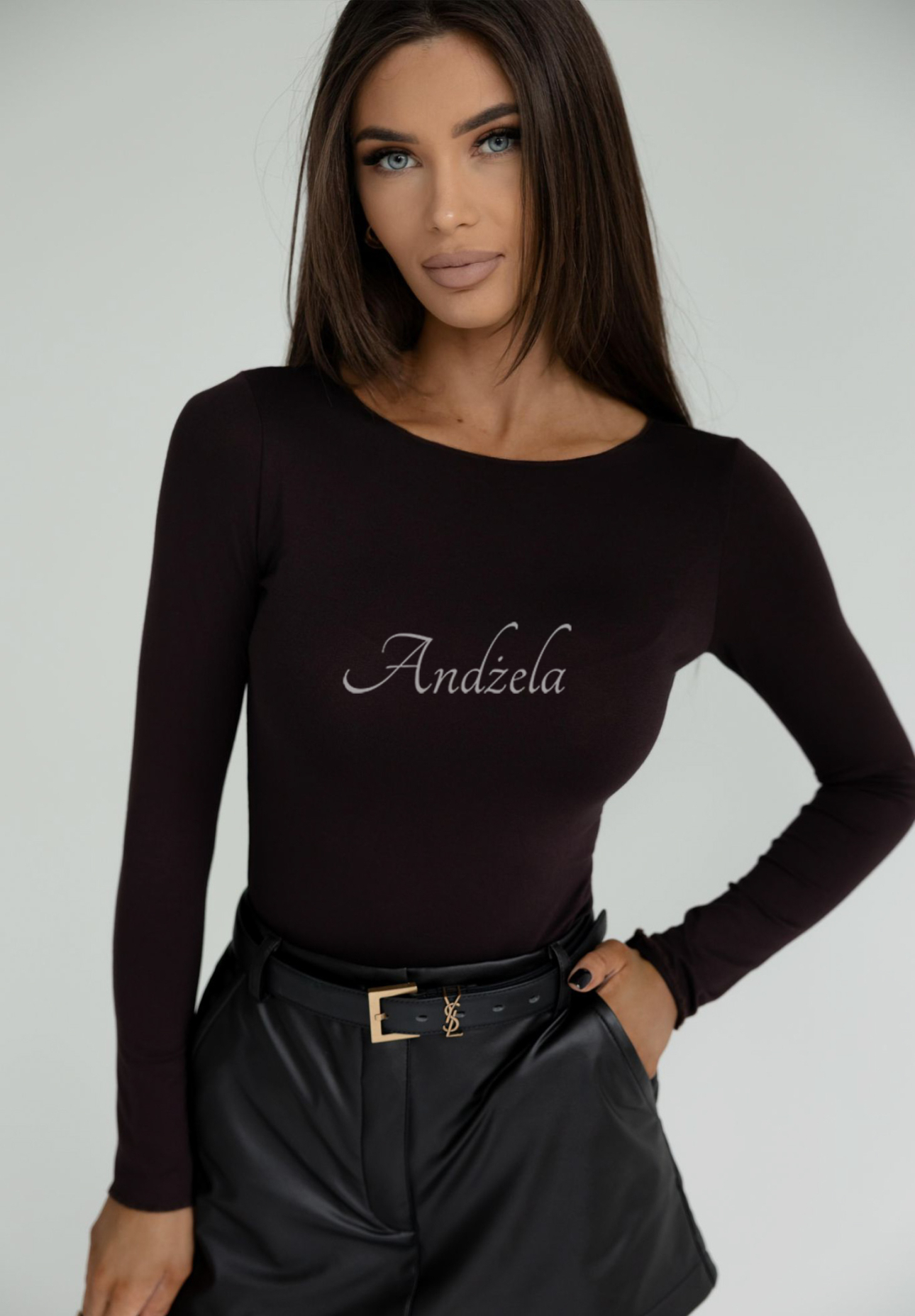 Bluse longsleeve Basanti Schokoladenbraun