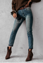 Hose Jeans straight z paskiem Swift Motion Blau