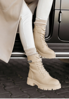 Skórzane Stiefeletten workery Active Edge Beige